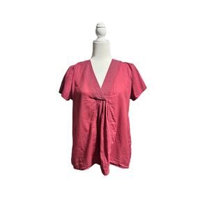ZEN ETHIC Plain Iris Top 100% Cotton- Rasberry Size Large